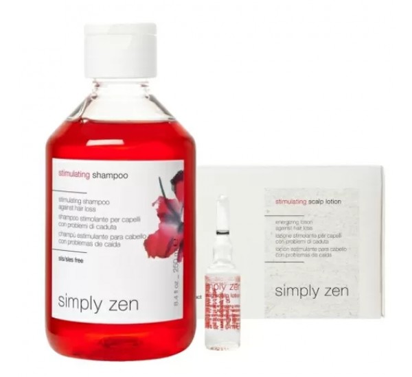 Комплект за стимулиране на растежа и против косопад Simply Zen Stimulating ( шампоан 250ml + ампули за коса 8*6ml )